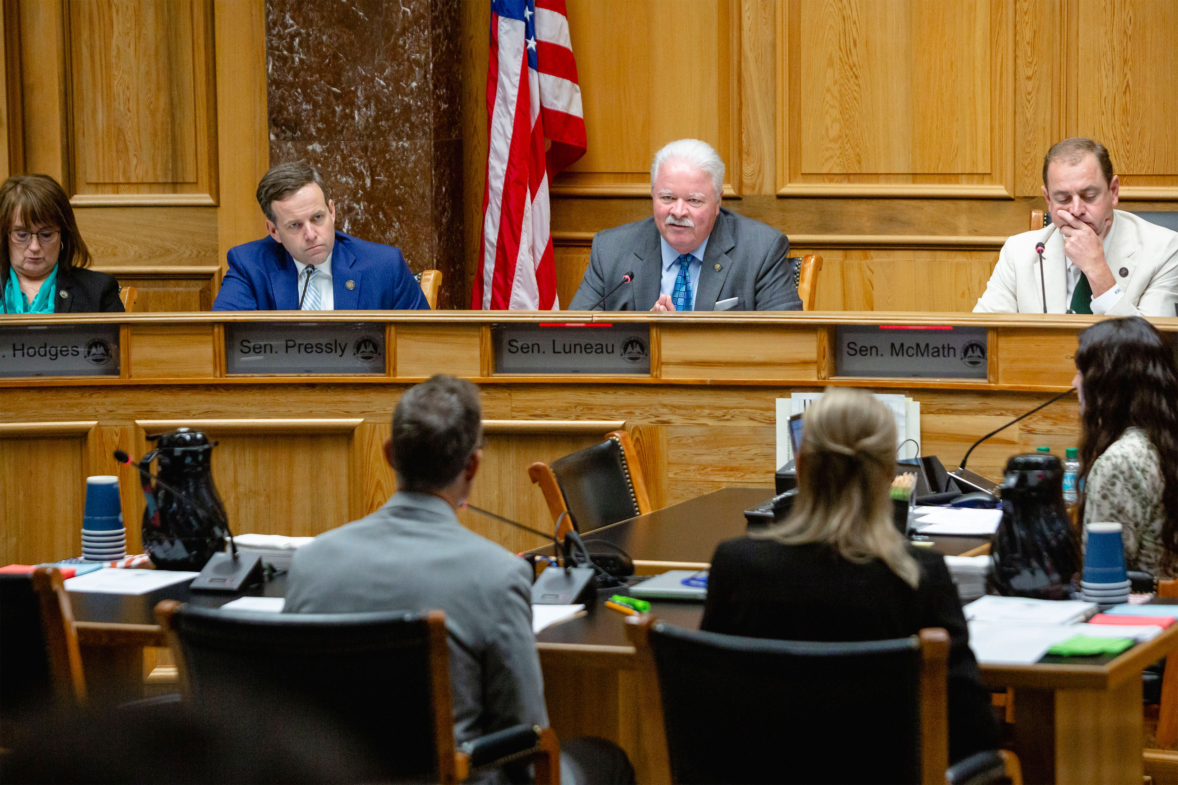 la-surgeon-general-03 A photo of a Louisiana Senate hearing. Louisiana Sen. Jay Luneau is speaking.